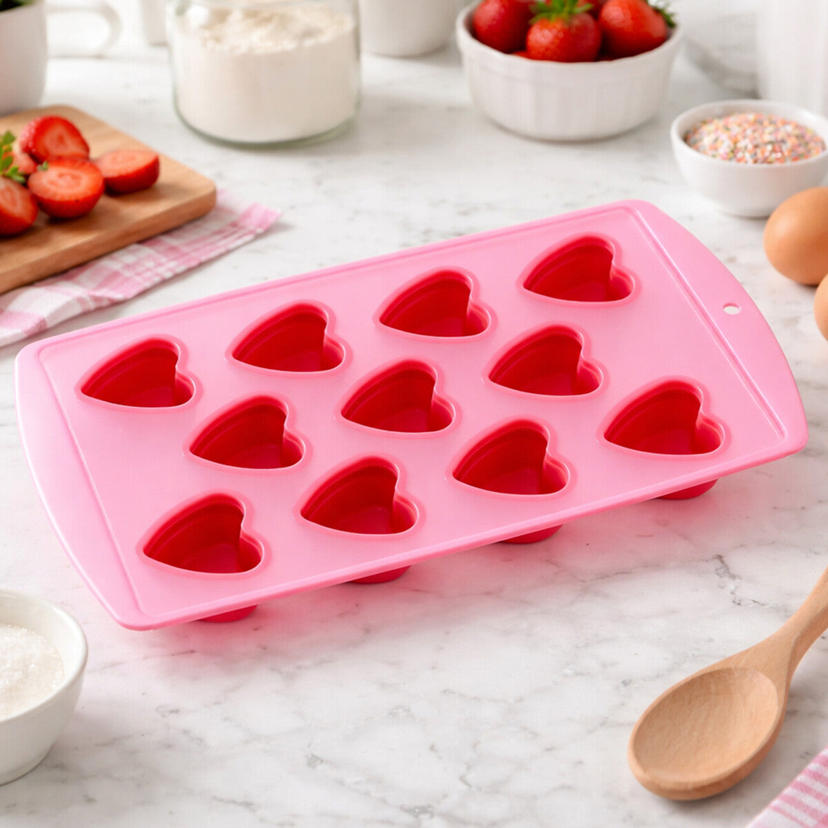 11 Heart Shapes Ice Cube Red Tray | Ice Cube Red TPR