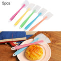 5 PCS Baking Tool Translucent Integrated High Temperature Resistance Cream Silicone Scraper Cake Spatula, Random Color Delivery