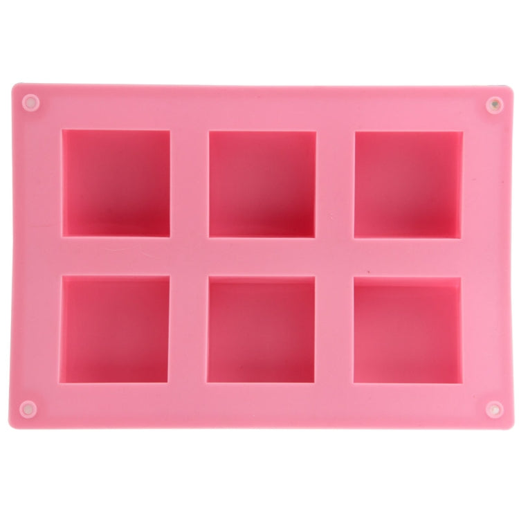 High Quality 6 Holes Square Shape Silicone Material Cake Mold, Square Shape