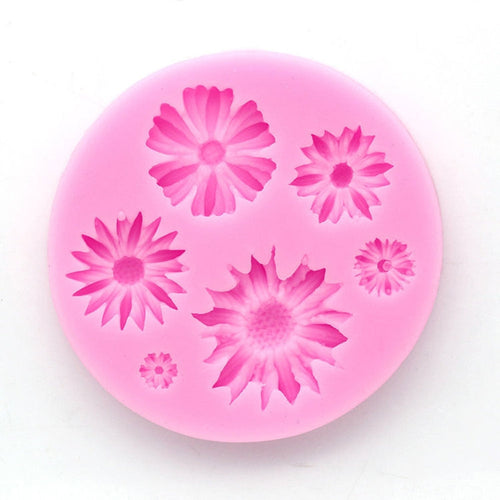 2 PCS 3D Flower Silicone Molds Fondant Craft Cake Candy Chocolate Ice Pastry Baking Tool, 3D Flower Shape