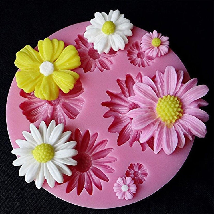 2 PCS 3D Flower Silicone Molds Fondant Craft Cake Candy Chocolate Ice Pastry Baking Tool, 3D Flower Shape