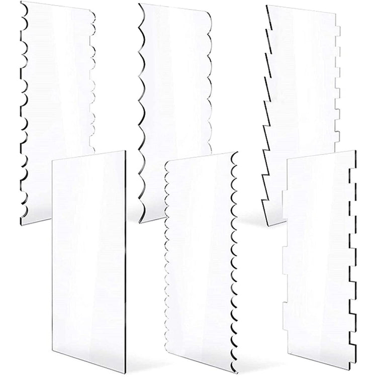 6 In 1 Clear Acrylic Cake Scraper Smoothing Tool Set, 6 In 1