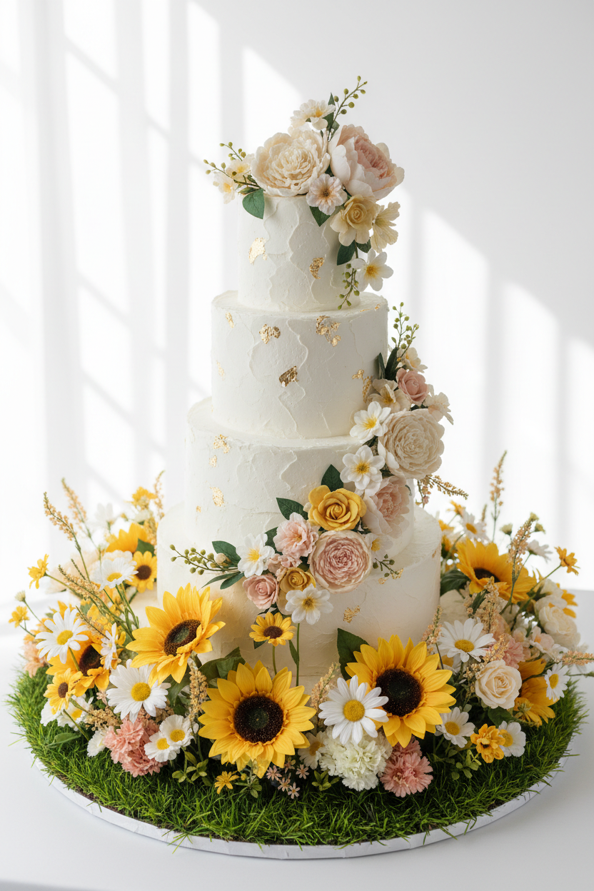 Sunflower Cake Meadow Decoration